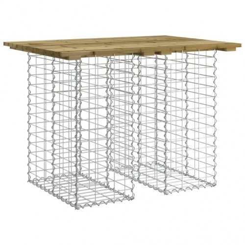 Havebord i gabiondesign 100 × 70 × 72 cm - imprægneret fyrretræ