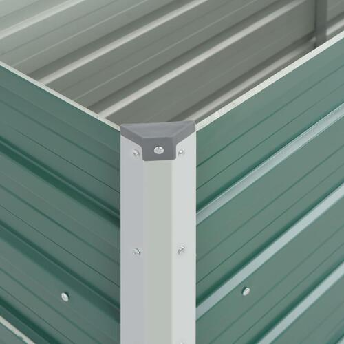 Forhøjet plantekasse 100x40x77 cm galvaniseret stål grøn