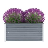 Forhøjet plantekasse 100x40x45 cm galvaniseret stål grå