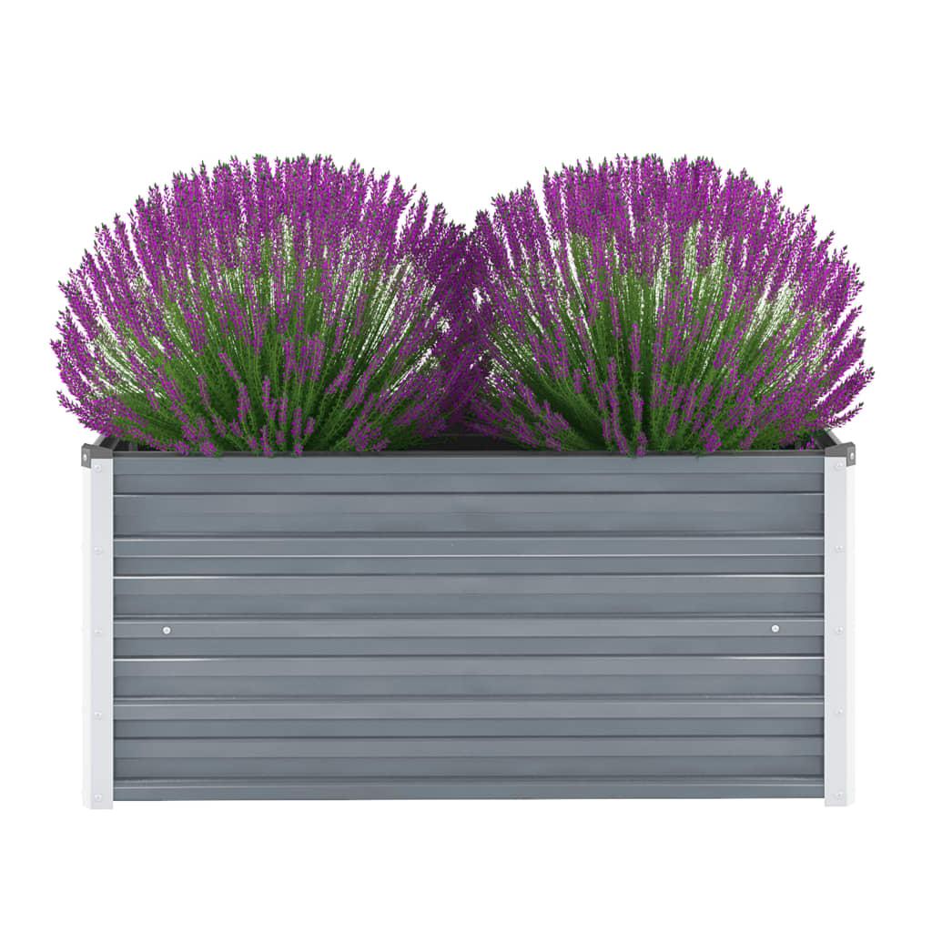 Forhøjet plantekasse 100x40x45 cm galvaniseret stål grå