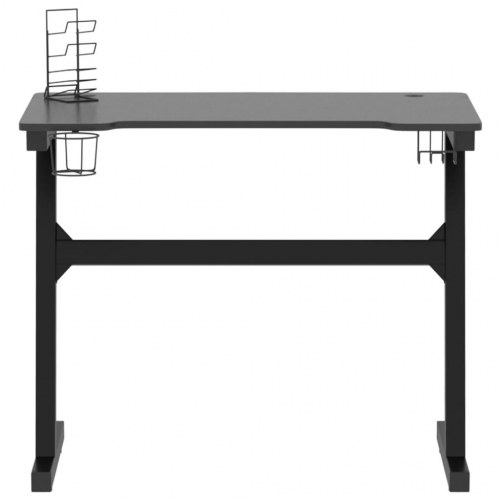 Gamerbord med LED og Z-formede ben 90x60x75 cm sort