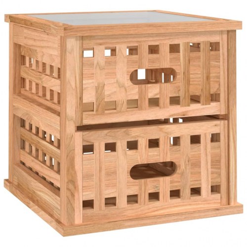 Sengebord 34x34x34 cm massivt valnøddetræ