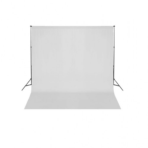Stativsystem til fotobaggrund 600 × 300 cm - hvid baggrund