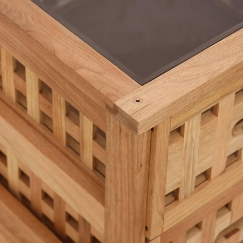Sengebord 34x34x34 cm massivt valnøddetræ