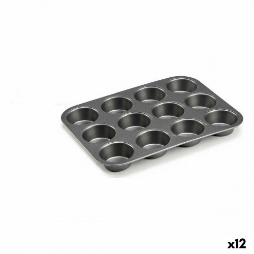 Muffinbageform 12 stk Kinvara - mørkegrå kulstofstål
