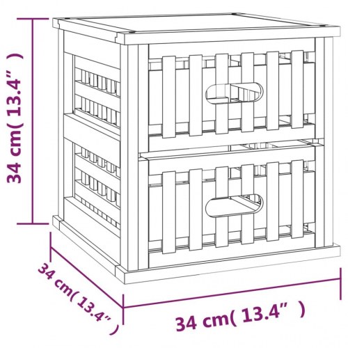 Sengebord 34x34x34 cm massivt valnøddetræ