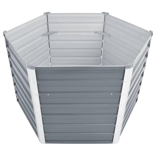 Forhøjet plantekasse 129x129x77 cm galvaniseret stål grå
