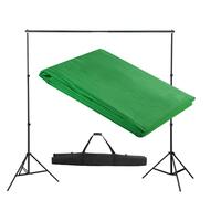 Stativsystem til fotobaggrund 300 x 300 cm grøn