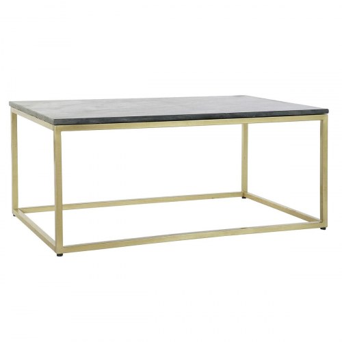 Sofabord - sort marmor & gyldent jern, 100 × 61 × 43 cm