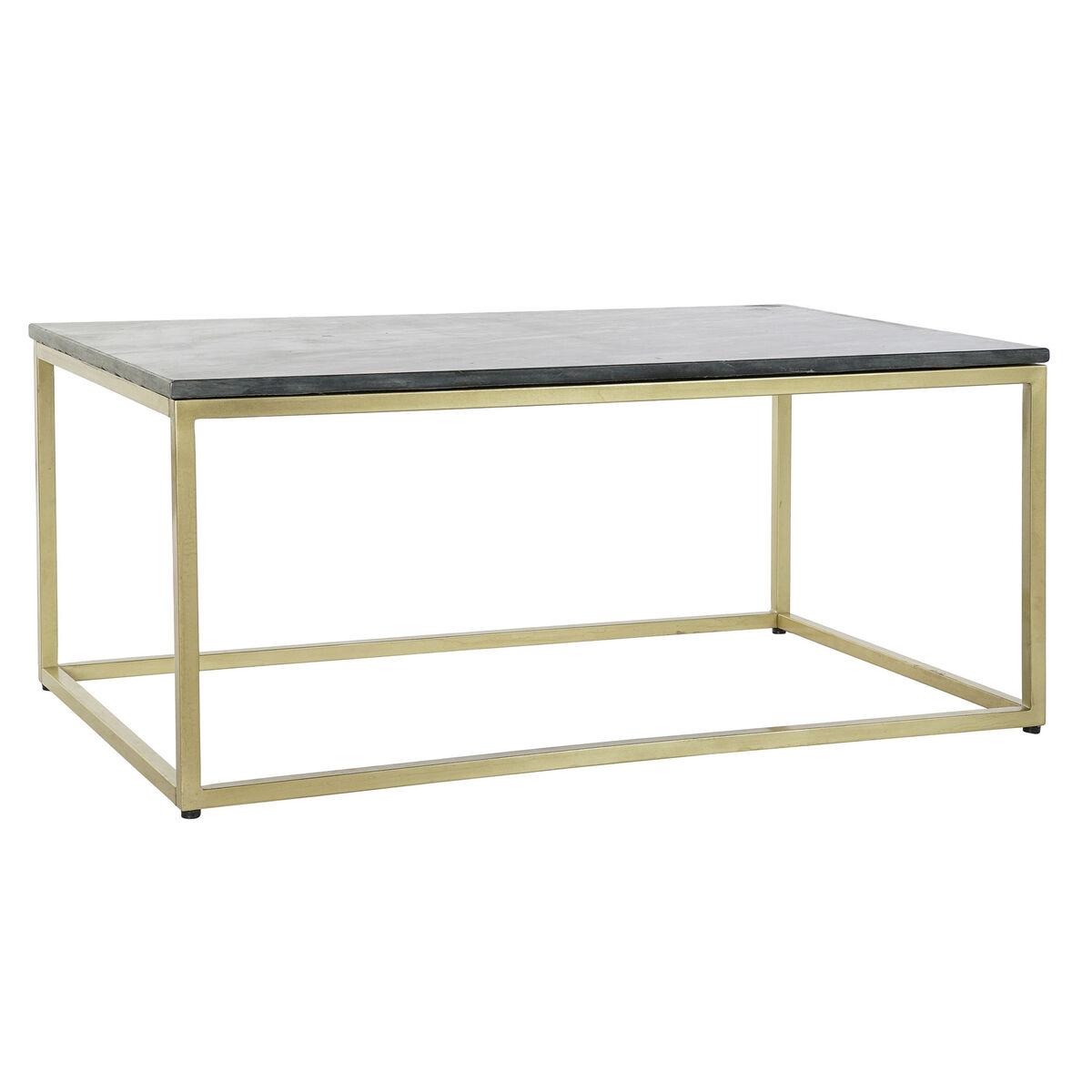 Sofabord - sort marmor & gyldent jern, 100 × 61 × 43 cm