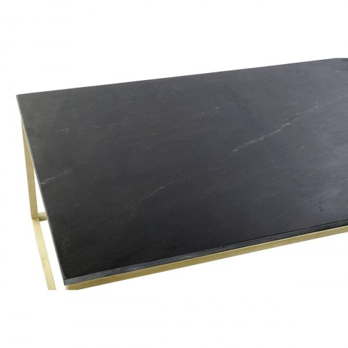 Sofabord - sort marmor & gyldent jern, 100 × 61 × 43 cm