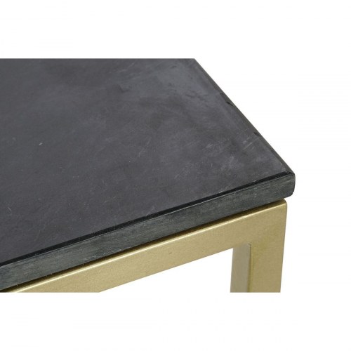 Sofabord - sort marmor & gyldent jern, 100 × 61 × 43 cm