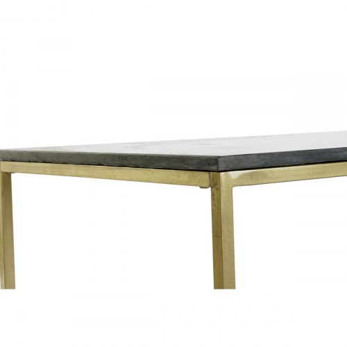 Sofabord - sort marmor & gyldent jern, 100 × 61 × 43 cm