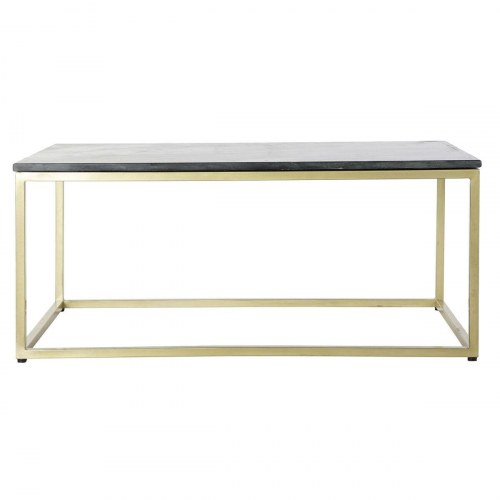 Sofabord - sort marmor & gyldent jern, 100 × 61 × 43 cm