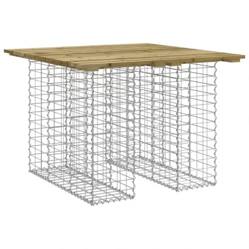 Havebord i gabiondesign 100 × 102 × 72 cm - imprægneret fyrretræ