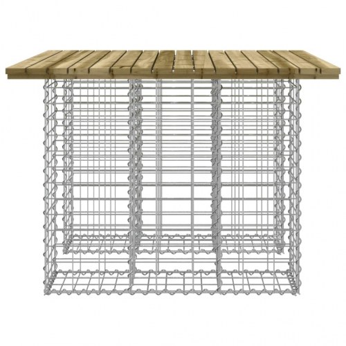 Havebord i gabiondesign 100 × 102 × 72 cm - imprægneret fyrretræ