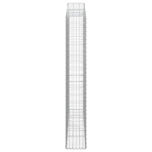 Buede gabionkurve - 2 stk. 200×30×200/220 cm i galvaniseret jern