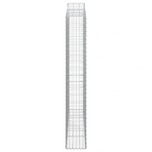 Buede gabionkurve - 3 stk. 200×30×200/220 cm i galvaniseret jern
