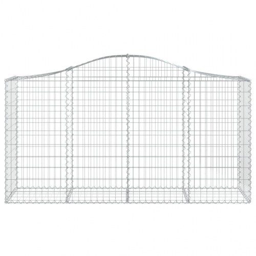 Buede gabionkurve - 6 stk. 200×50×100/120 cm i galvaniseret jern