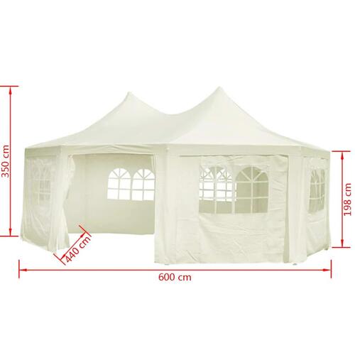 Ottekantet festtelt creme 6 x 4,4 x 3,5 m
