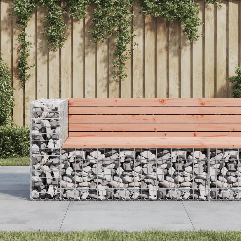 Havebænk med gabiondesign 122x71x65,5 cm massivt douglasgran