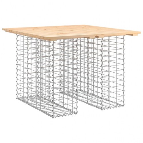 Havebord i gabiondesign - fyrretræ 100 × 102 × 72 cm
