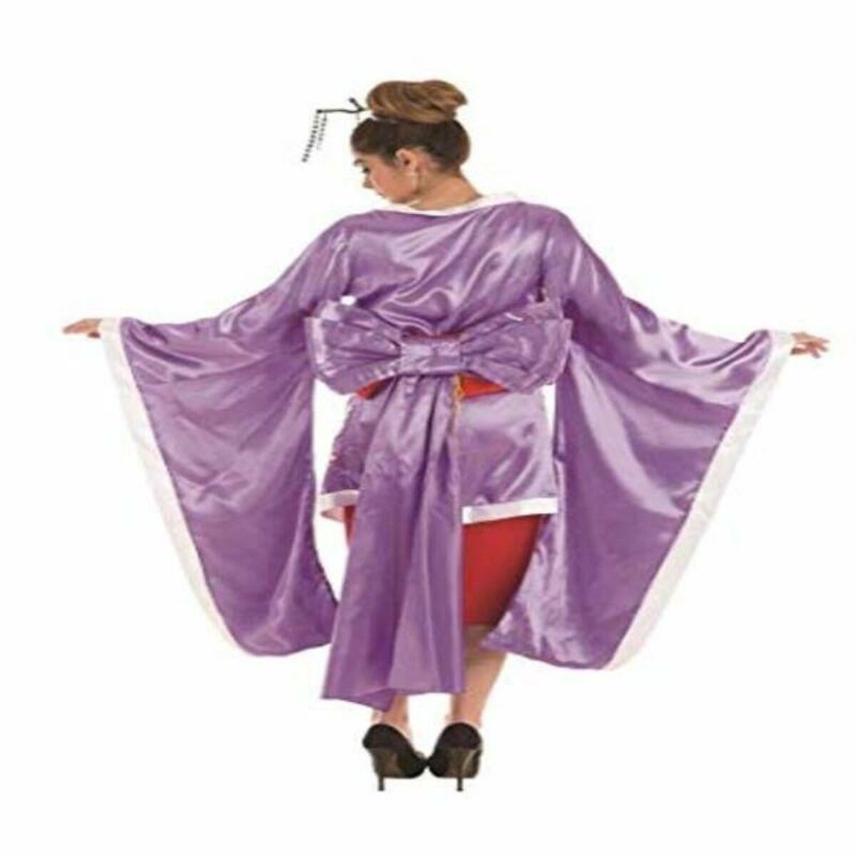 Geisha kostume til voksne M/L - lilla, 3 dele