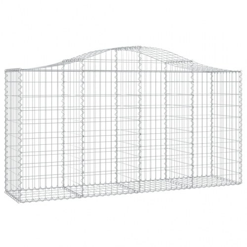 Buede gabionkurve - 4 stk. 200×50×100/120 cm i galvaniseret jern