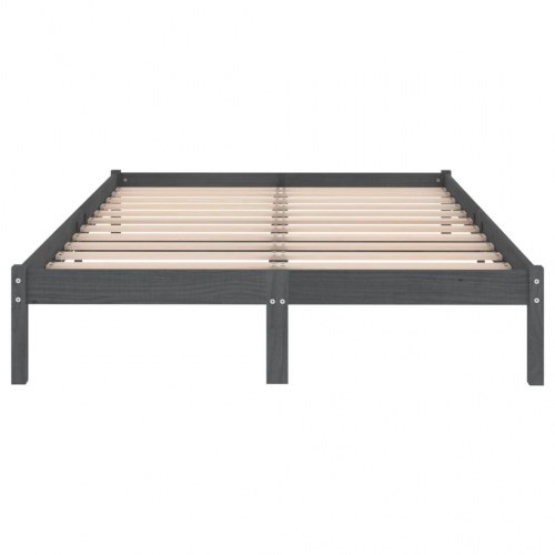 Sengeramme 160x200 cm massivt fyrretræ grå