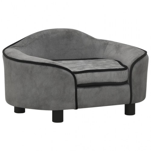 Hundesofa 67x47x36 cm plys grå