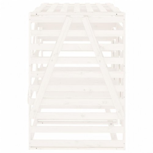 Dobbelt skraldespandsskjuler massivt fyrretræ hvid