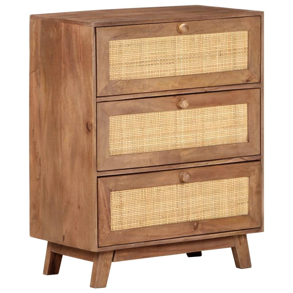 Skænk 61×35×76 cm i massivt mangotræ med 3 skuffer