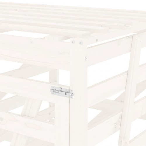 Dobbelt skraldespandsskjuler massivt fyrretræ hvid