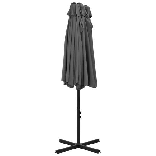 Parasol 460x270 cm aluminiumsstang antracitgrå