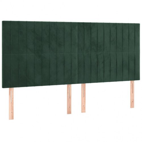 Sengeramme med sengegavl 180x200 cm i fløjl - mørkegrøn