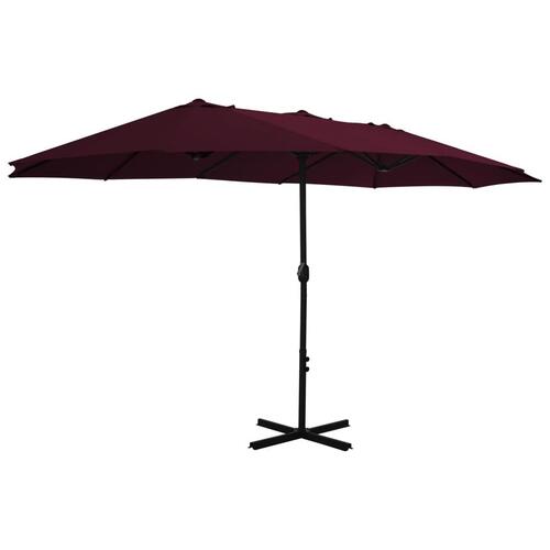 Parasol 460x270 cm aluminiumsstang bordeauxrød