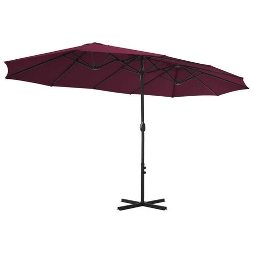 Parasol 460x270 cm aluminiumsstang bordeauxrød
