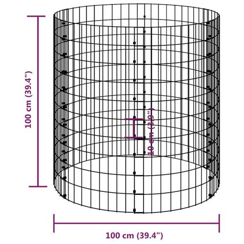 Kompostbeholder Ø100x100 cm galvaniseret stål