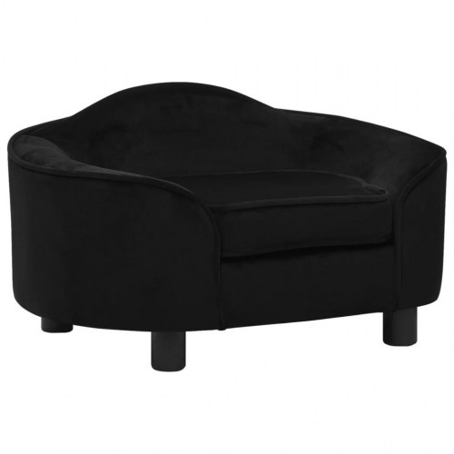 Hundesofa i plys 67 x 47 x 36 cm - sort hundeseng