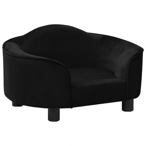 Hundesofa i plys 67 x 47 x 36 cm - sort hundeseng