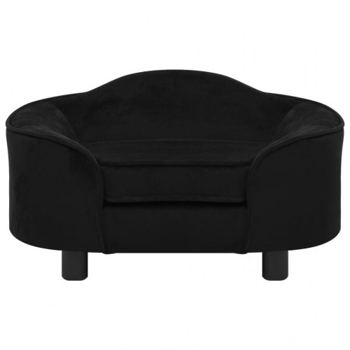 Hundesofa i plys 67 x 47 x 36 cm - sort hundeseng