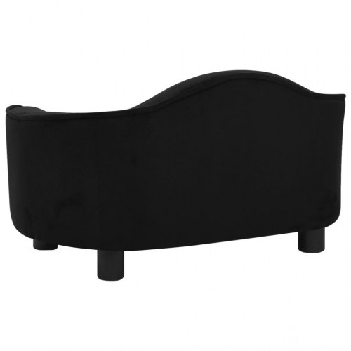 Hundesofa i plys 67 x 47 x 36 cm - sort hundeseng