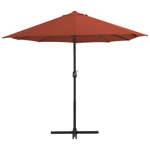 Parasol med aluminiumsstang 460 x 270 cm terracottafarvet