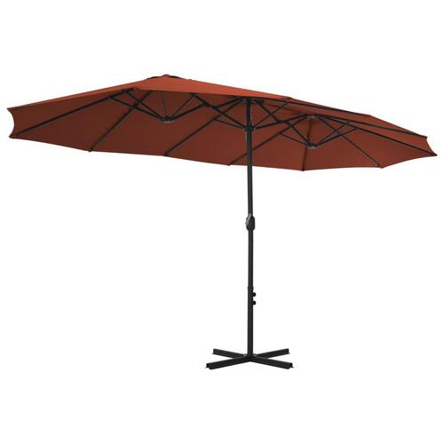 Parasol 460x270 cm aluminiumsstang terrakottafarvet