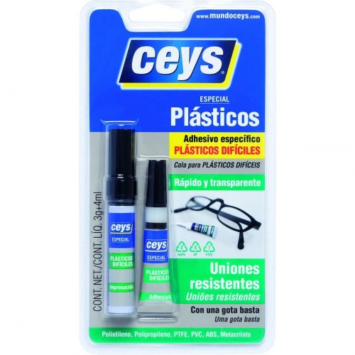 Allround lim Ceys - speciallim til svære plasttyper (3 g + 4 ml)