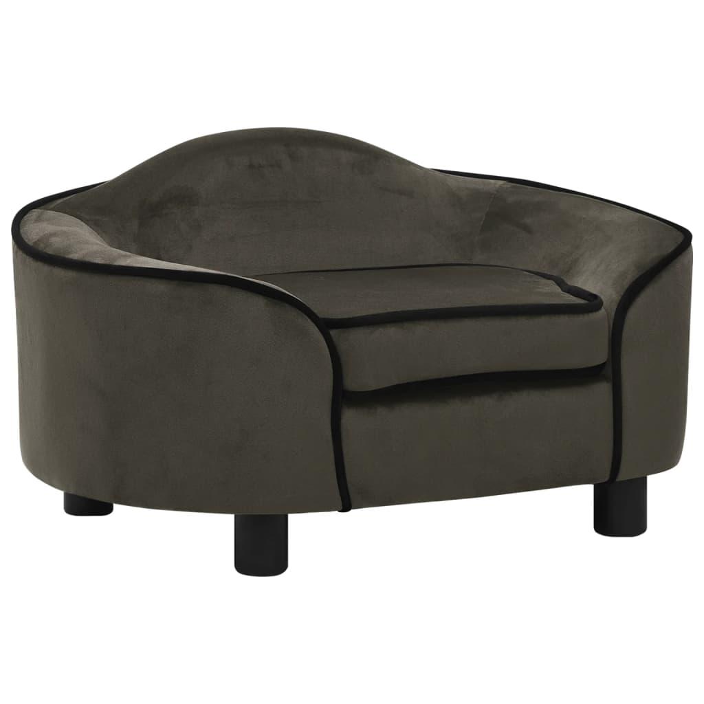 Hundesofa 67x47x36 cm plys mørkegrå