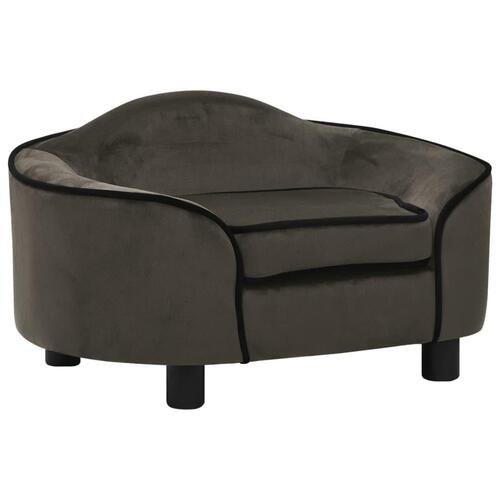 Hundesofa 67x47x36 cm plys mørkegrå