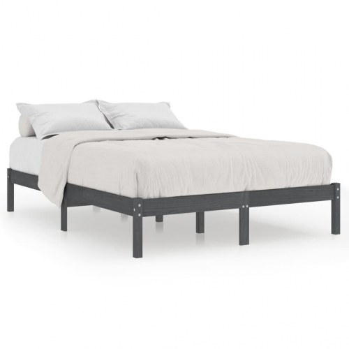 Sengestel 180x200 cm Super King massivt fyrretræ grå