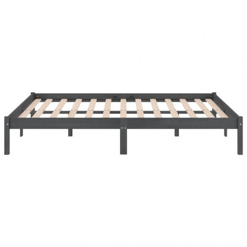 Sengestel 180x200 cm Super King massivt fyrretræ grå