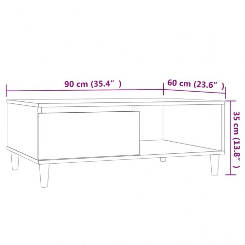 Sofabord 90x60x35 cm konstrueret træ betongrå